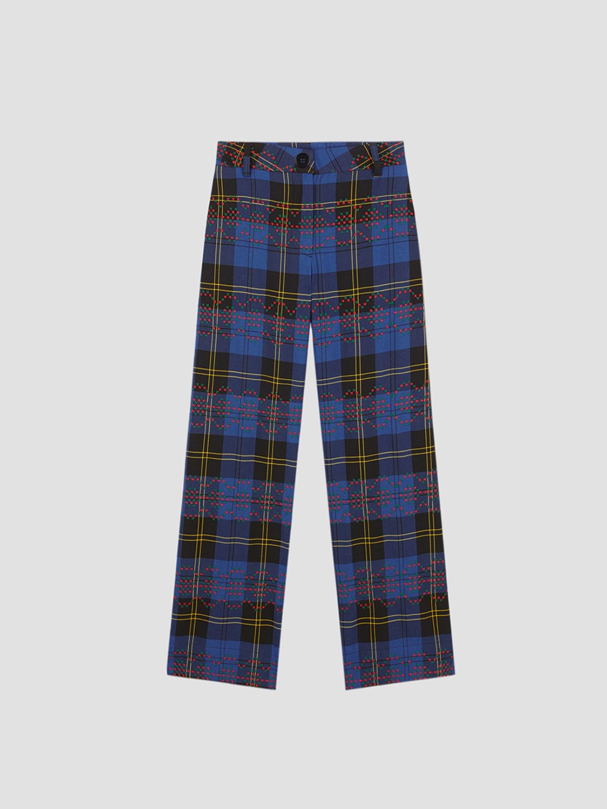 Punto De Cruz Pants Tartan Blue