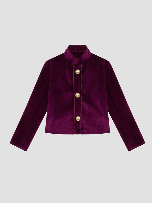 Leonor Jacket Velvet Aubergine