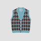 Arlequín Knit Vest Turquoise