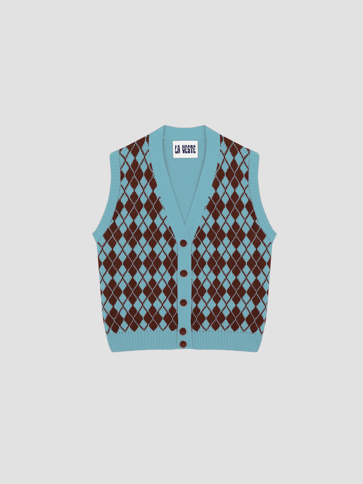 Arlequín Knit Vest Turquoise