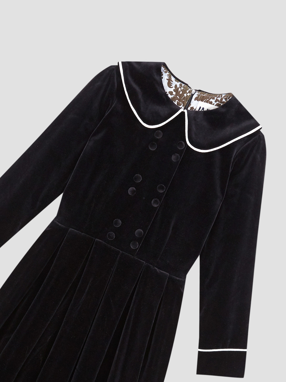 Swan Black Velvet Dress