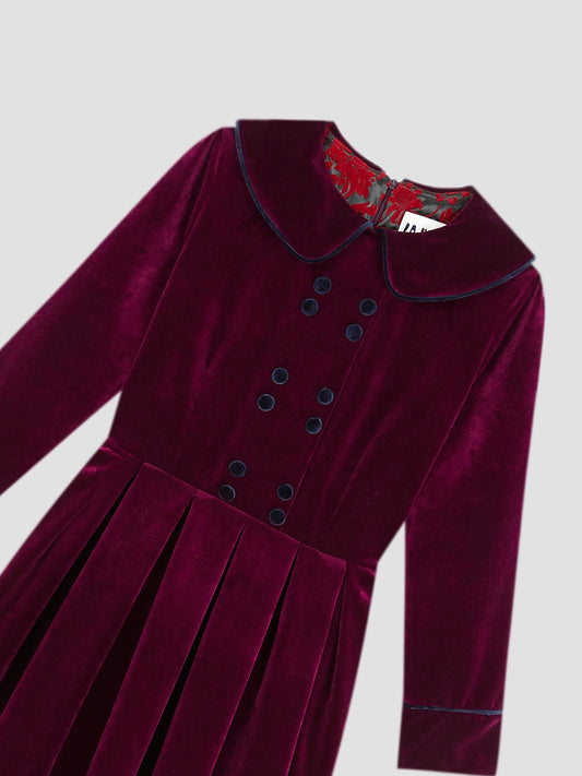 Swan Aubergine Velvet Dress