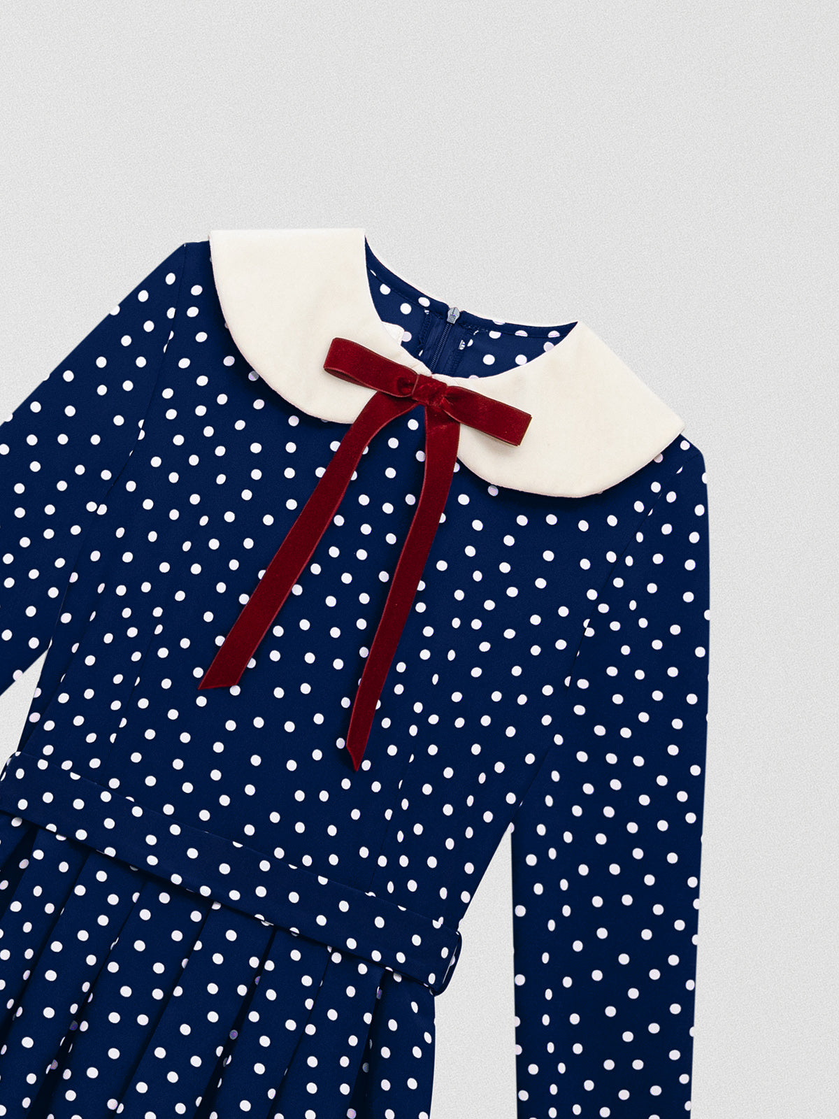 Blue polka dot hotsell dress with white collar