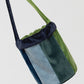 Sky blue, navy blue and green shoulder bag