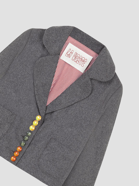 canica blazer grey with colored buttons