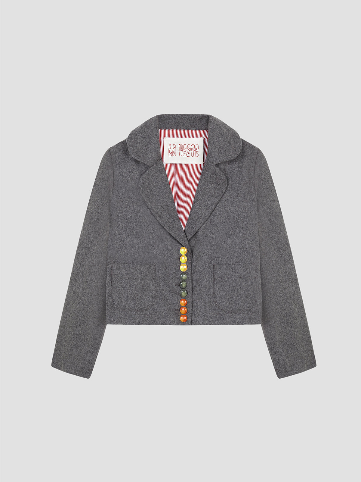 canica blazer grey with colored buttons