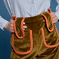 kaki pants with cauldron frontal pockets with buttons