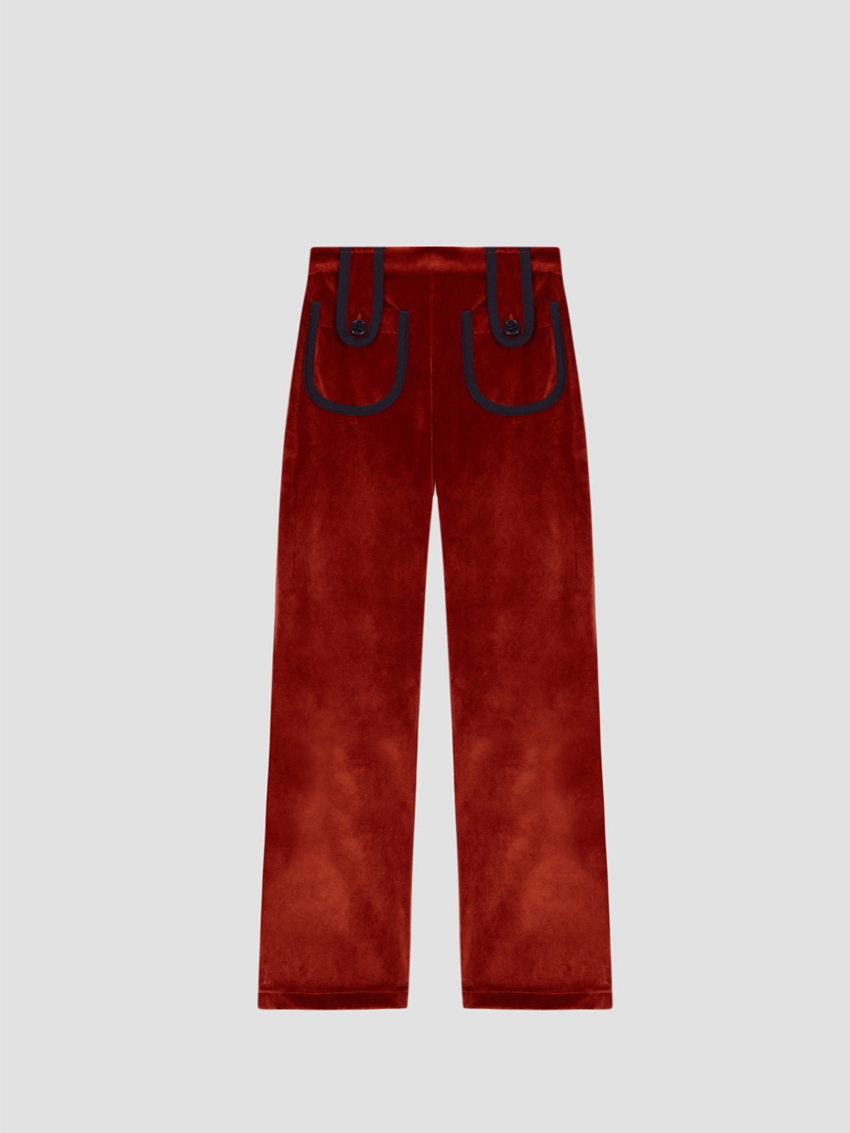 Cauldron pants with navy frontal pockets with buttons