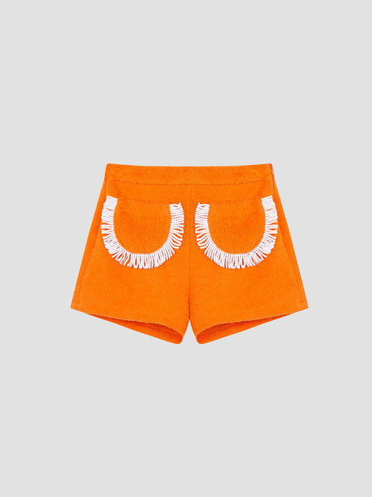 Carambola Shorts Fringed Orange