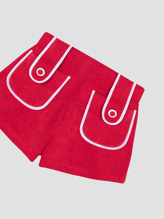 Carambola Towel Shorts Red