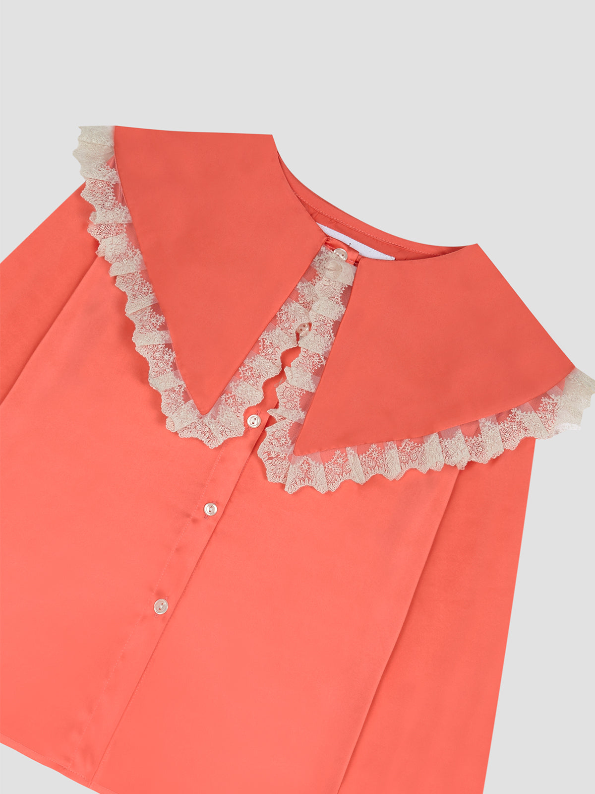 carol shirt in orange satin