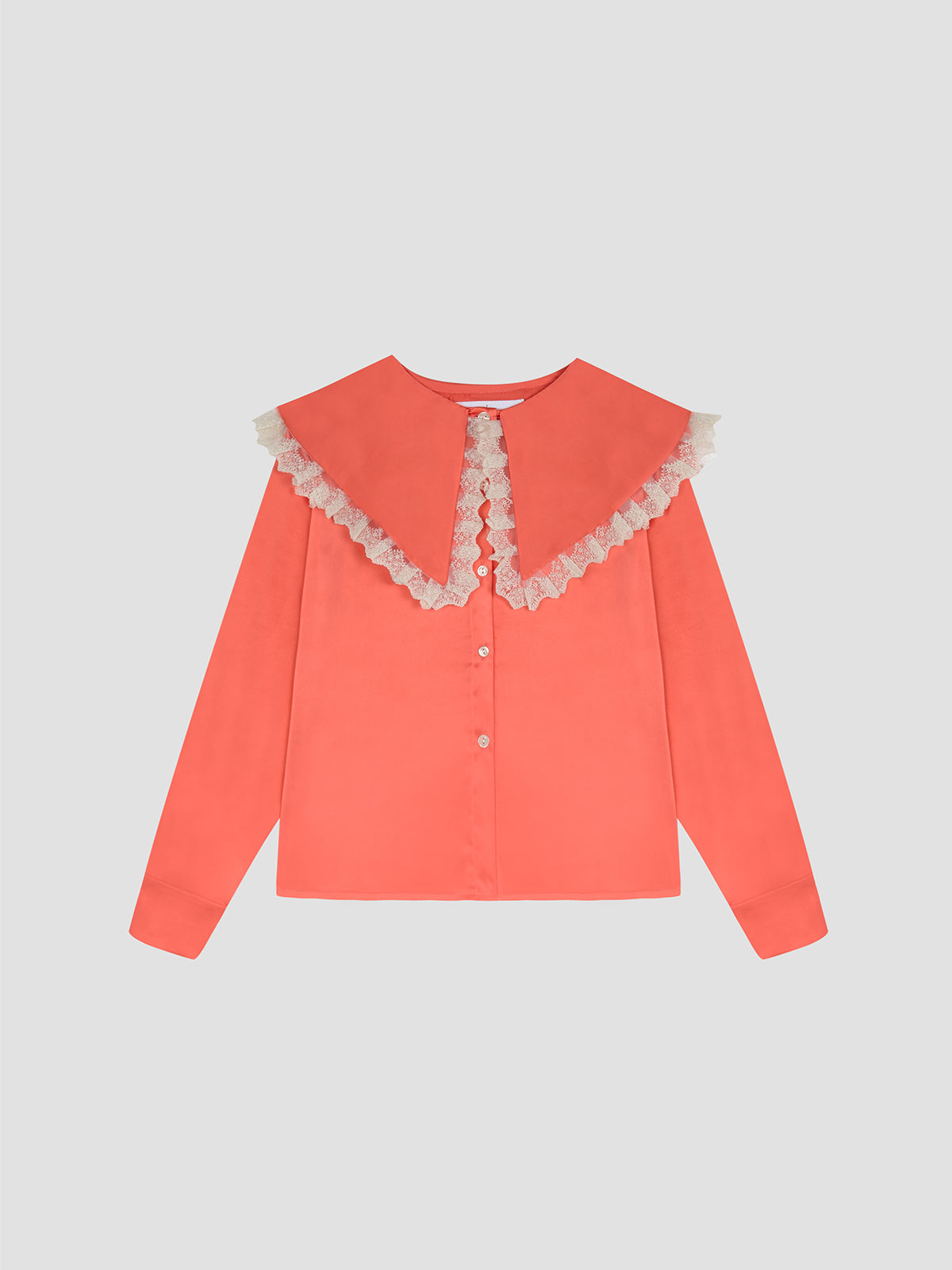 carol shirt in orange satin