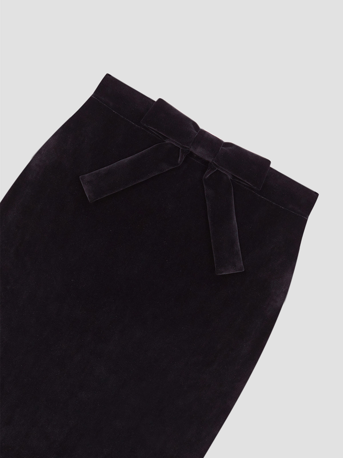 Carpet skirt velvet black with bow