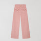 Baby pink high waisted corduroy trousers. 