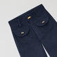 Navy high waisted corduroy trousers. 