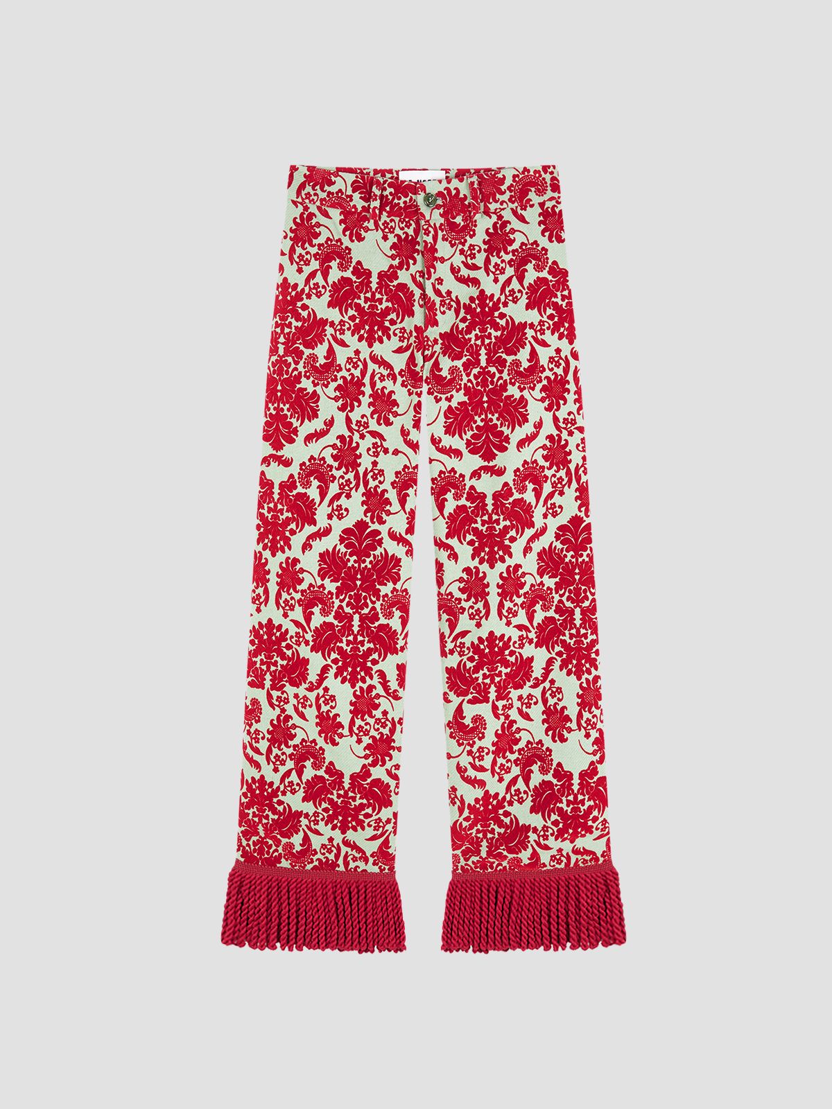 Fringed Jason Wool Pants Green