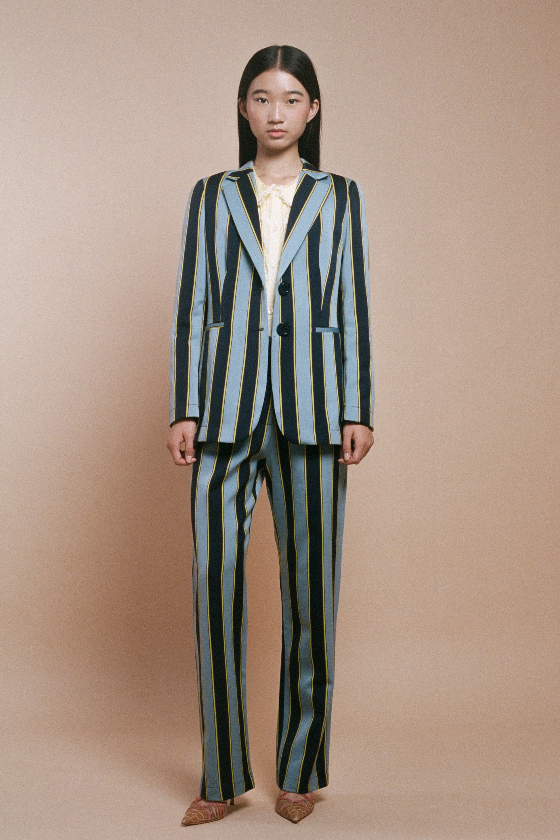 ASOS DESIGN pinstripe suit blazer in gray - ShopStyle