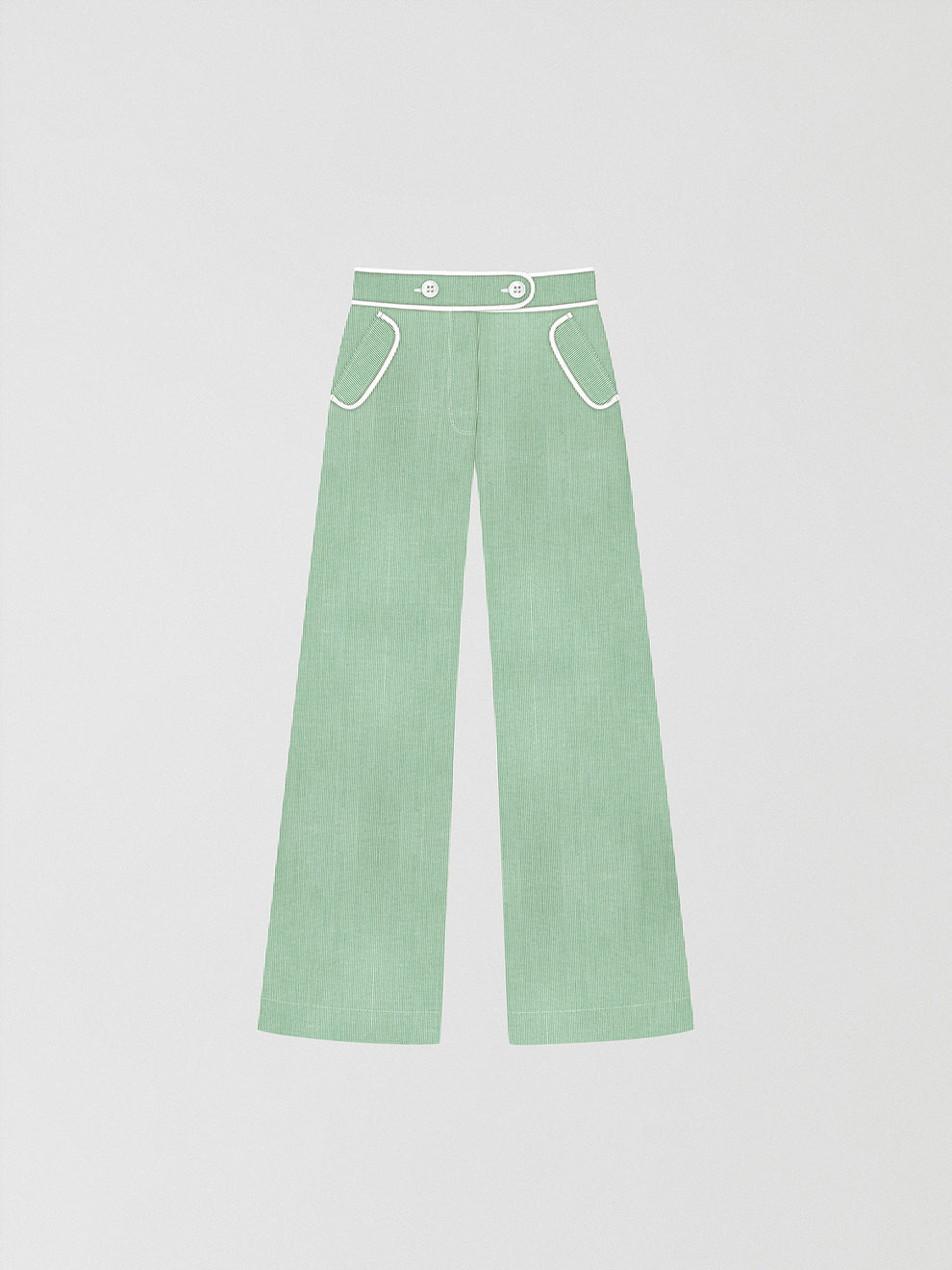 Fancy Stripe Pants Green – La Veste