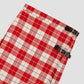 Checked Scottish midi skirt in red and ecru tones. 