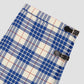 Checked Scottish midi skirt in blue, ecru and red tones. 
