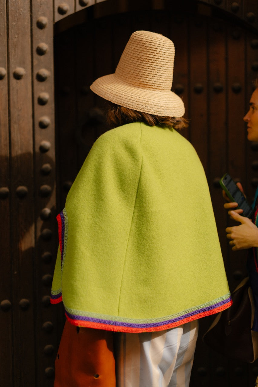 Candy Lime Wool Cape