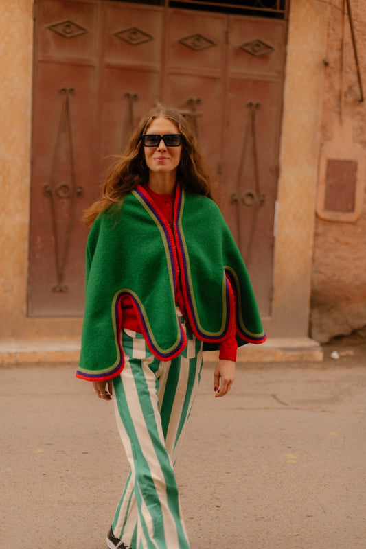 Candy Green Wool Cape