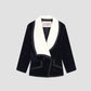 grogue blazer velvet blue and white color