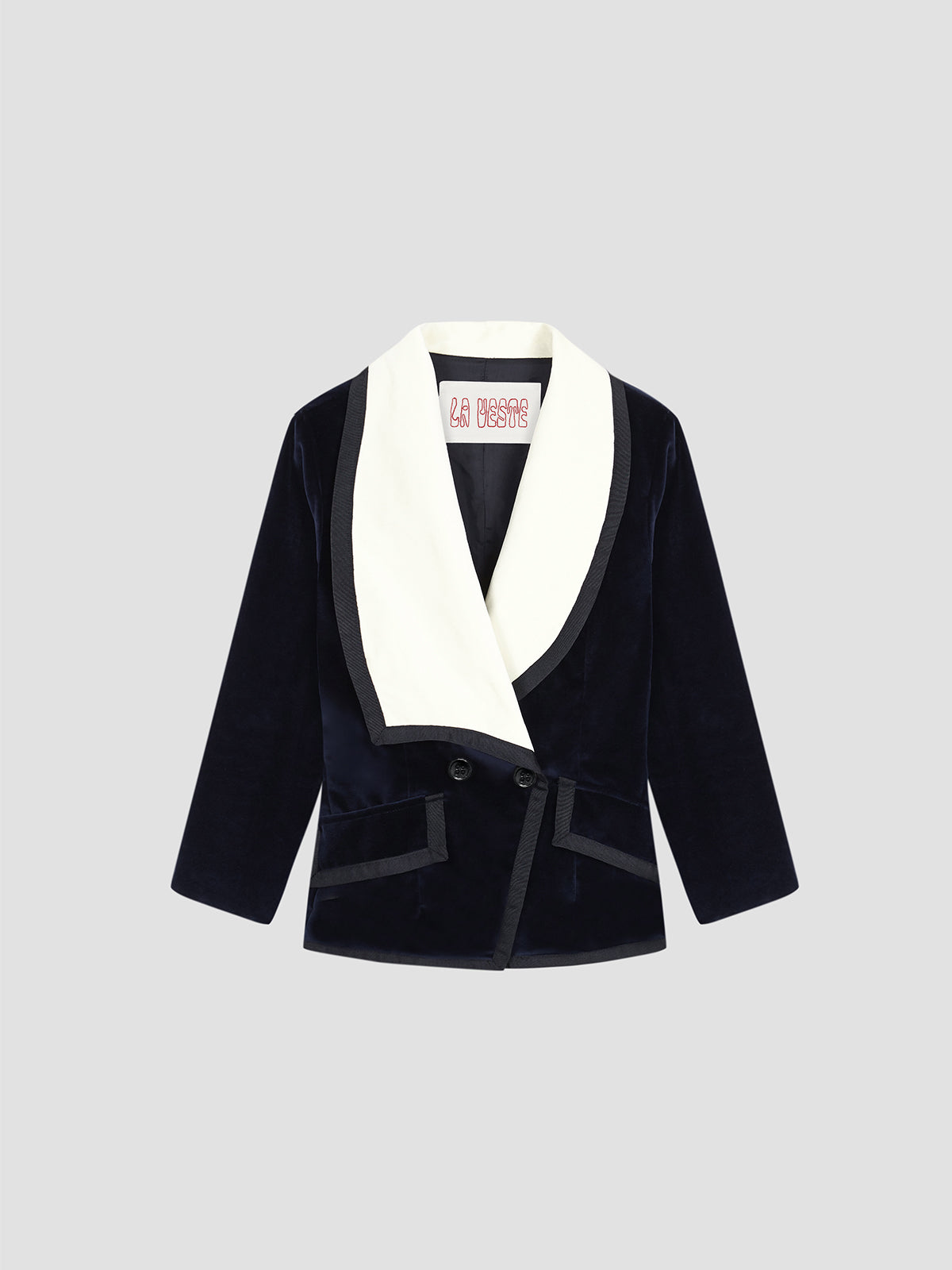 grogue blazer velvet blue and white color