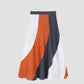 keops midi skirt made in orange, grey and white linen linen