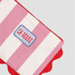 la veste mini pouch with pink and white stripes