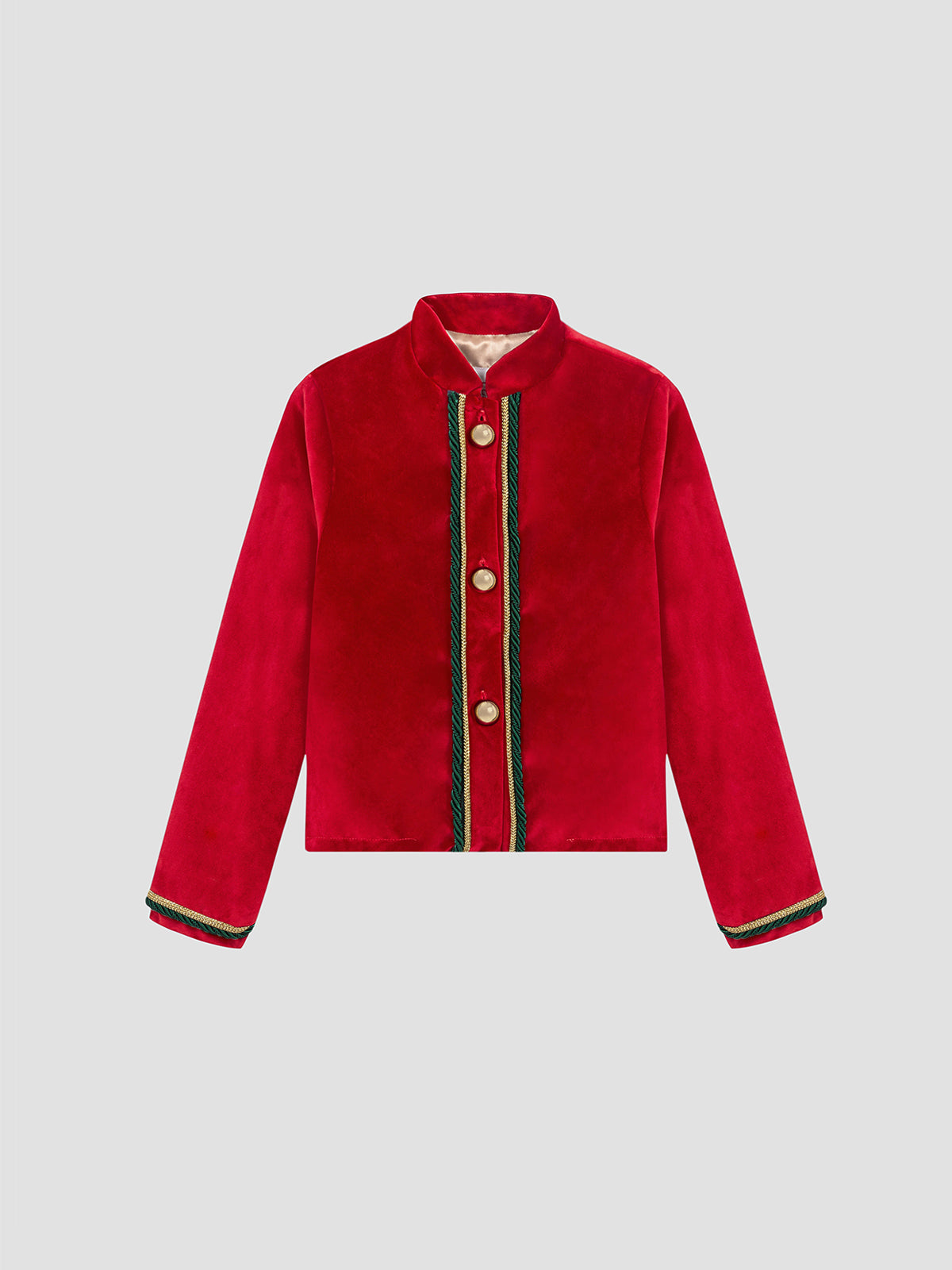 leonor jacket velvet red with buttons