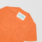 Orange short sleeve linen shirt for women