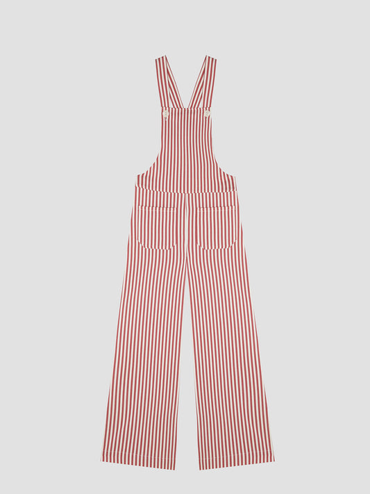 malmo jumpsuit red with stripes