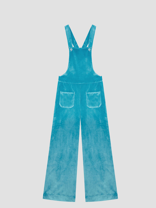 Malmo velvet jumpsuit in turquoise