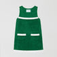 Fringes Mini Towel Green is a green dress made with towel fabric, side pockets and white fringing.