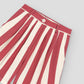 Cotton shorts with red and ecru striped print. 