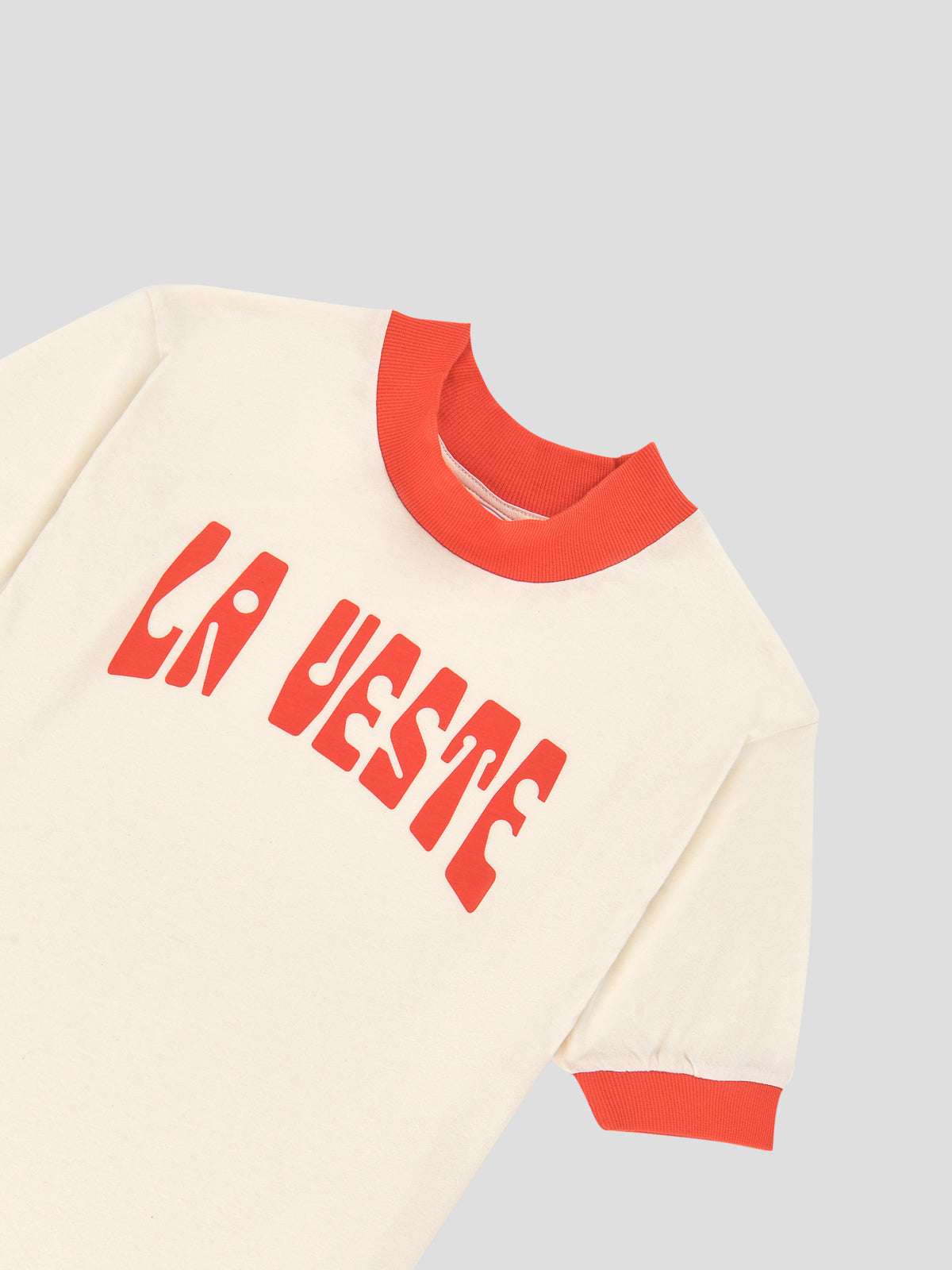T-shirt in white cotton with LA VESTE logo in red