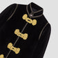 Black velvet jacket with gold trimmings