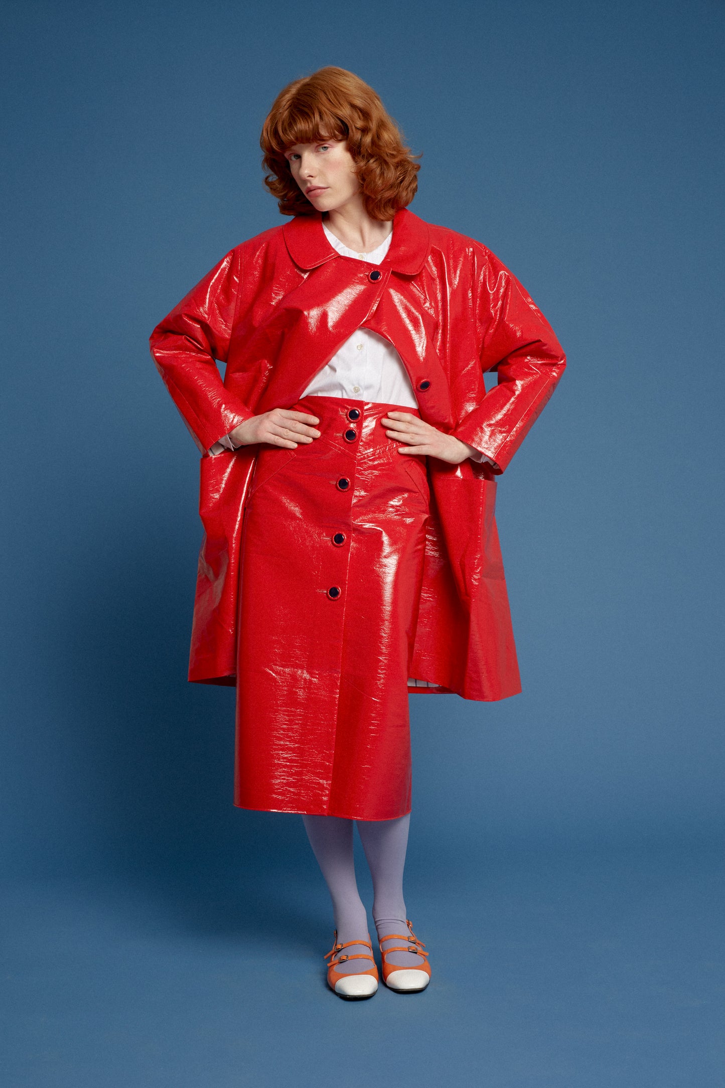 red señorita coat long