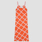 Sirena Dress Orange is a long lingerie dress in a caldero color with ecru lace.