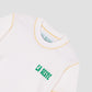 Color: White/Yellow.  White cotton T-shirt with LA VESTE logo in green.  Regular fit. Normal length. Round neck. Short sleeves. Collar and sleeve cuffs in yellow contrast. Anagram on the chest in green.