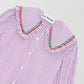 School Shirt Trim Stripe Purple